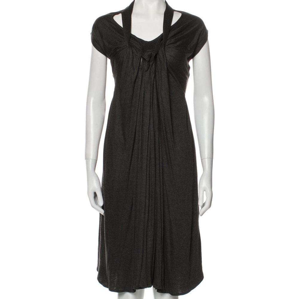 ||SOLD|| YSL V-Neck Knee-Length Grey Dress Size 12